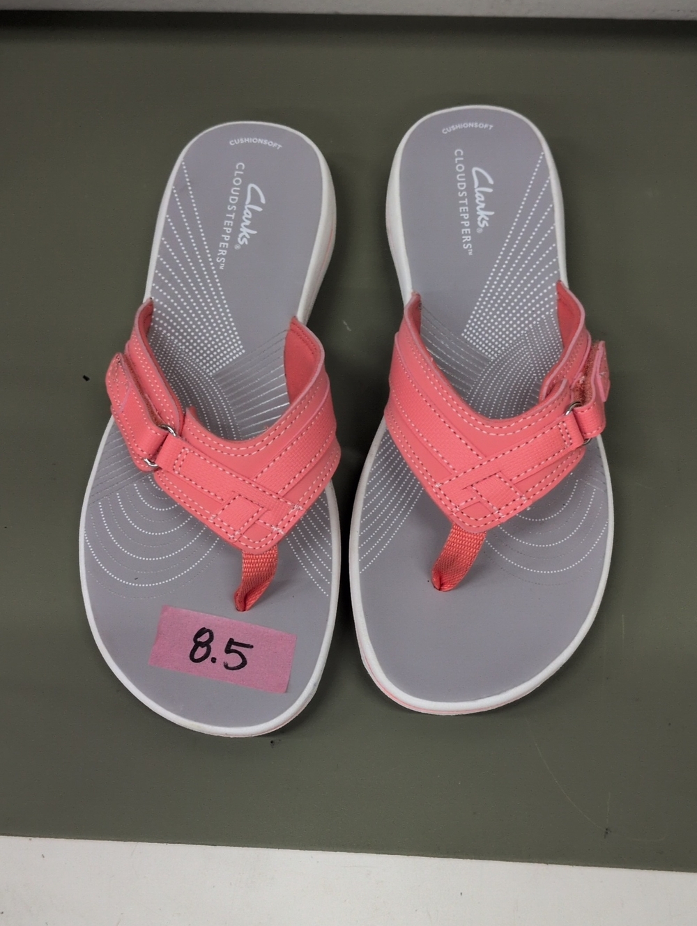 Clarks Coral Pink Women's Thong Sandals with Buckle Accent. Price Is Firm.